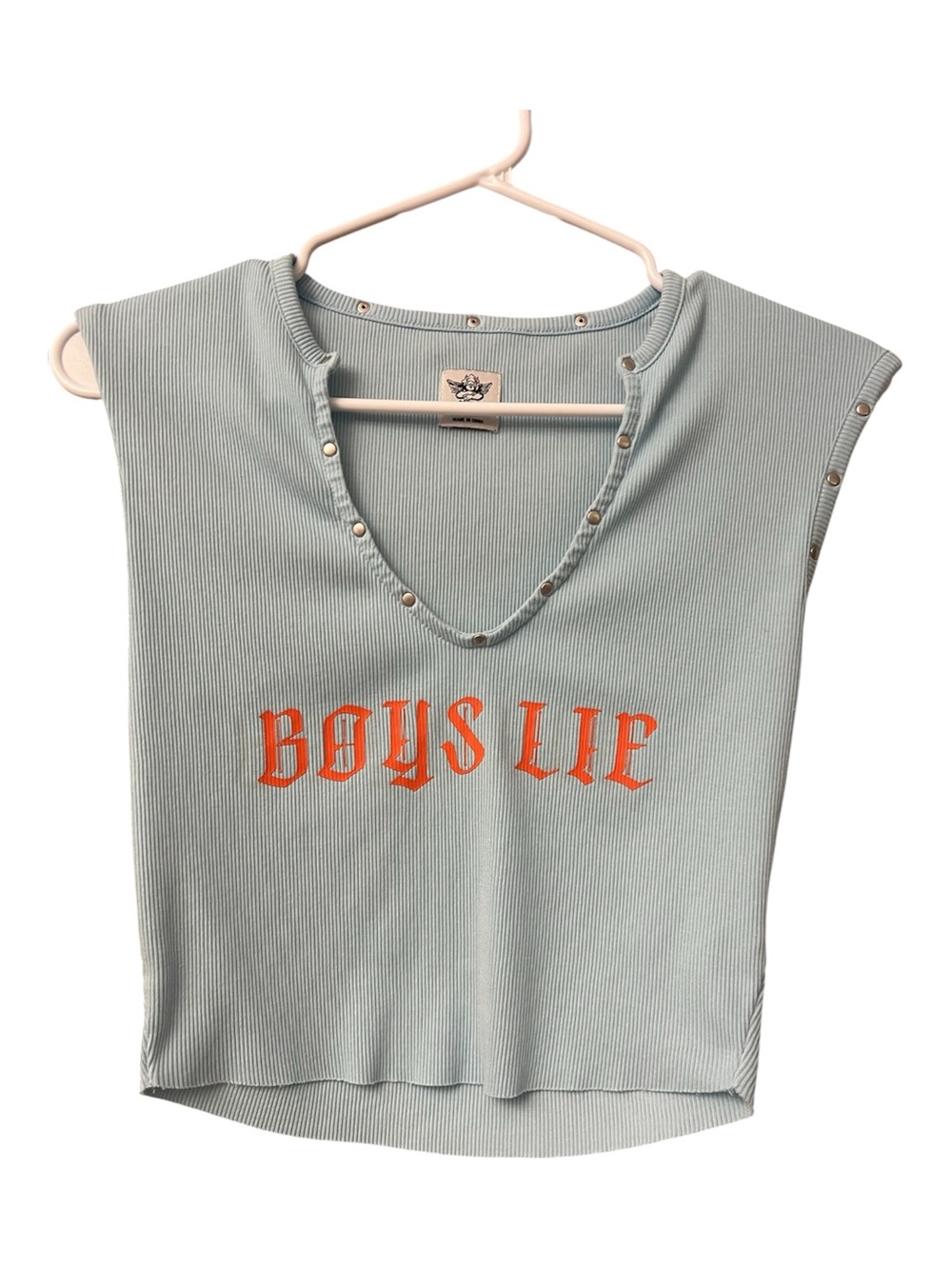 Boys Lie Women’s Ribbed Crop Top Blue